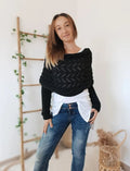 MailleÉlégance™ – Châle Tricoté à Manches Longues pour Femme