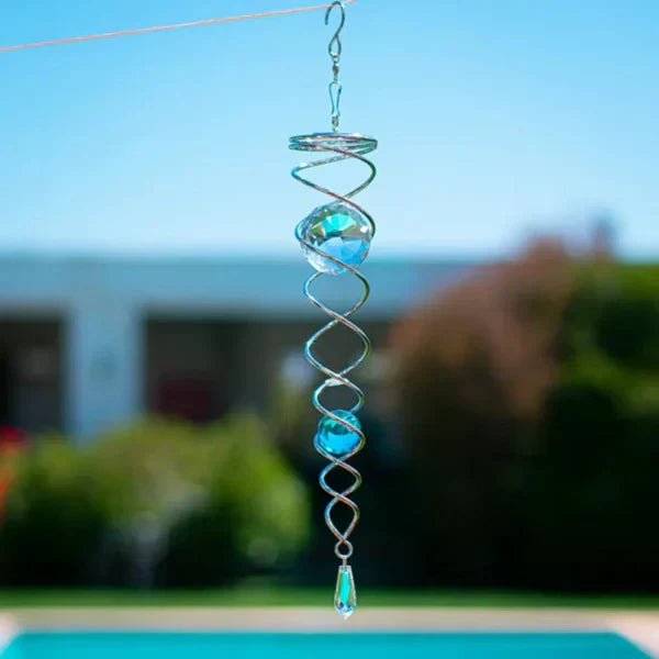 Dernier Jour -50% | GlowSpin™ Carillon à vent en spirale de cristal