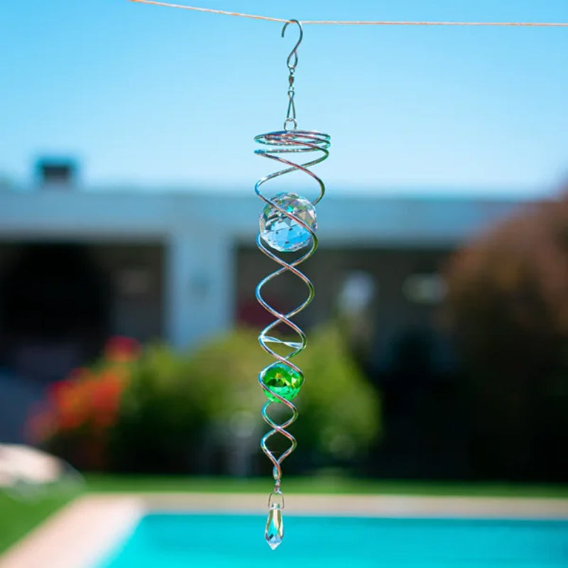 Dernier Jour -50% | GlowSpin™ Carillon à vent en spirale de cristal