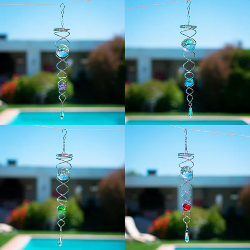 Dernier Jour -50% | GlowSpin™ Carillon à vent en spirale de cristal