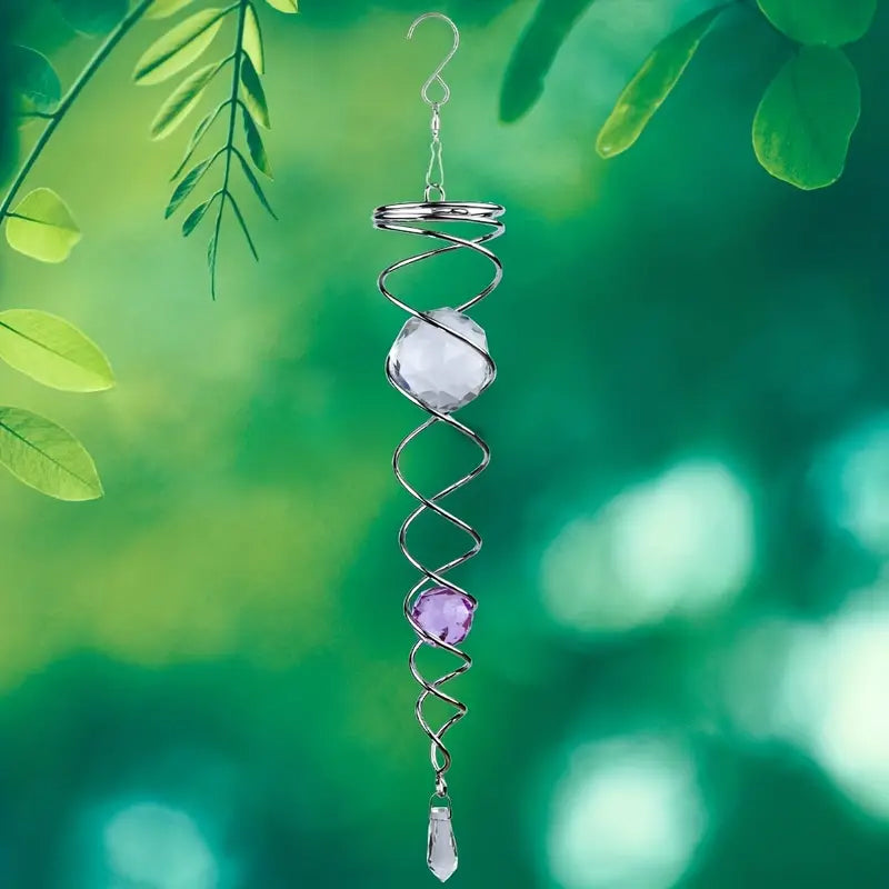Dernier Jour -50% | GlowSpin™ Carillon à vent en spirale de cristal