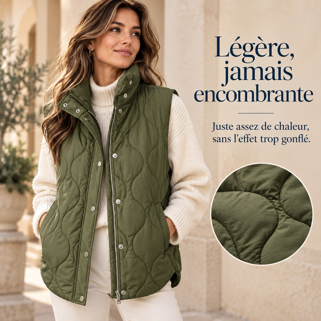 Élancia™ – Gilet Matelassé Sans Manches pour Femme