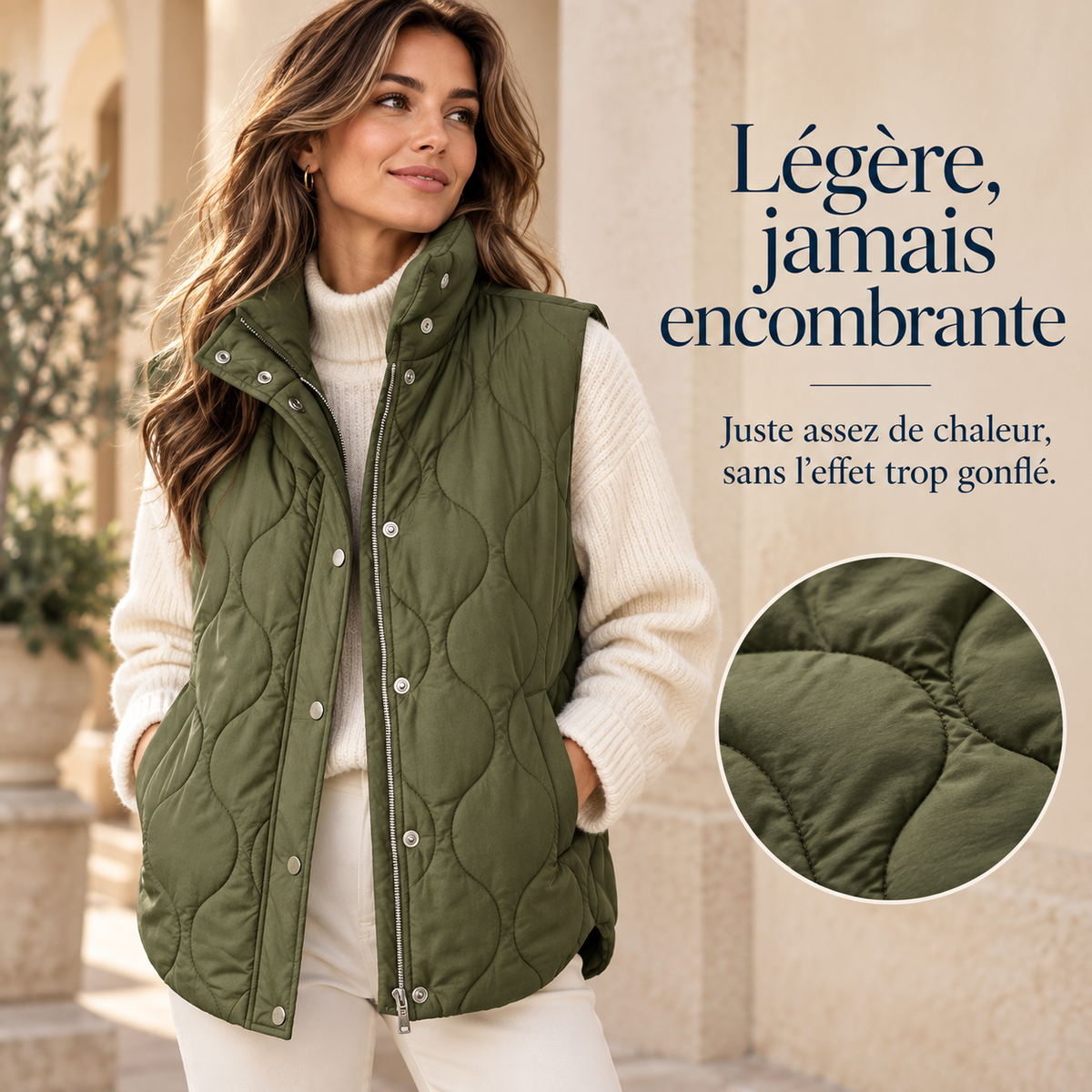Élancia™ – Gilet Matelassé Sans Manches pour Femme