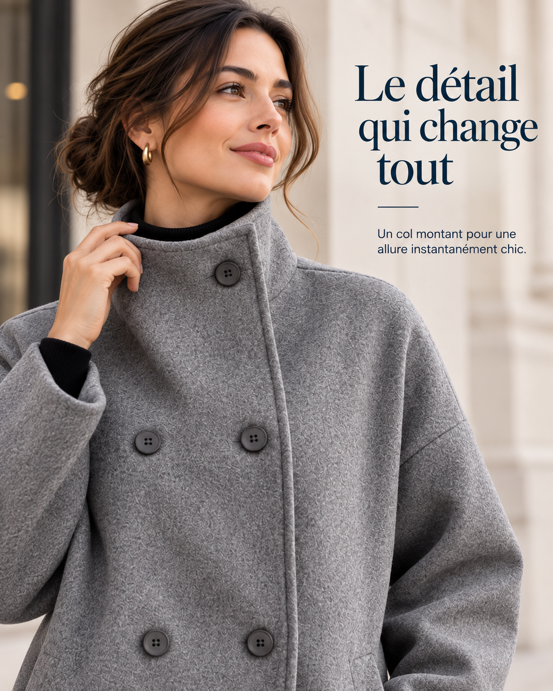 Valérine™ – Veste Élégante à Col Montant pour Femme