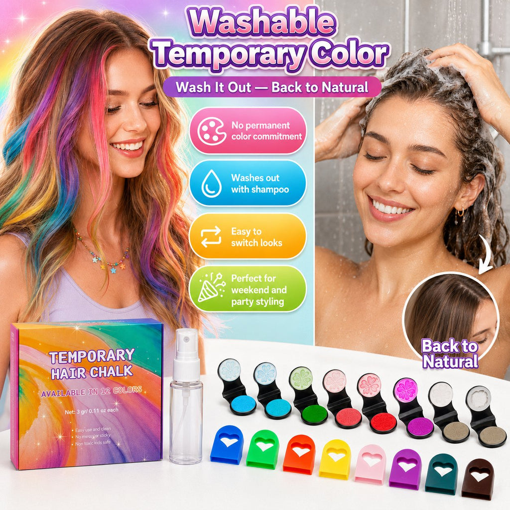 CouleurMèche™ – Kit de Craies Colorantes Temporaires pour Cheveux