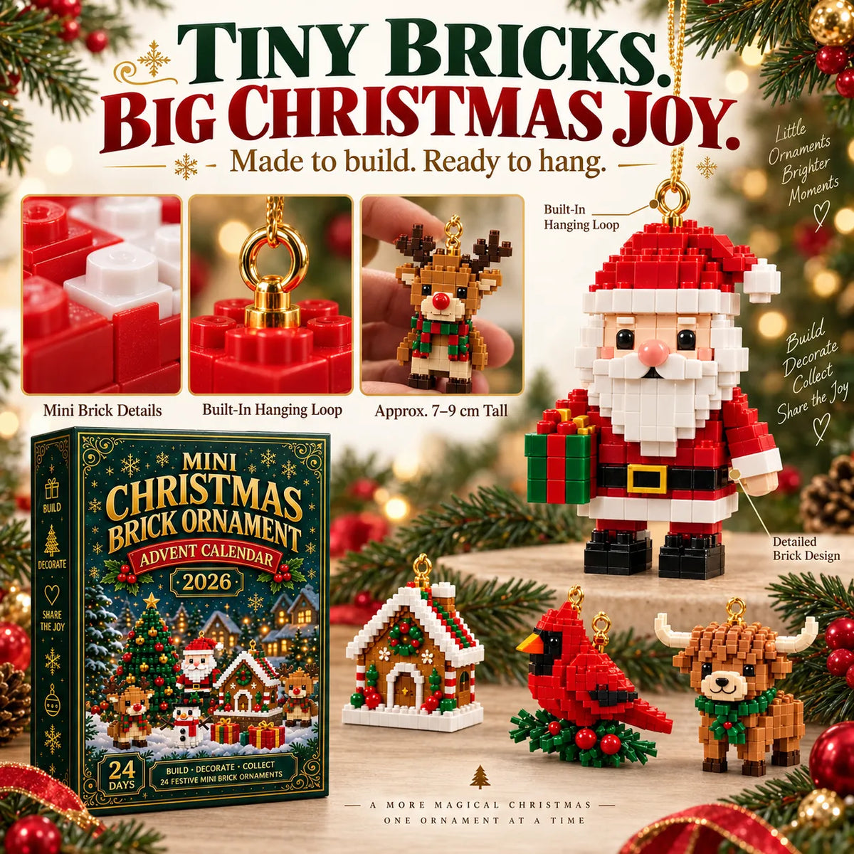 FestiveBuild™ – Calendrier de l’Avent de Noël en Mini-Briques à Construire