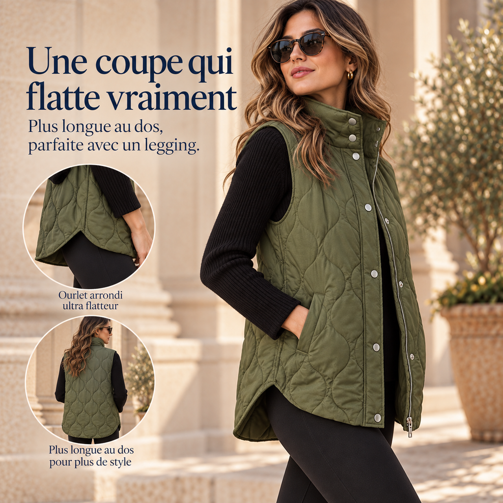 Élancia™ – Gilet Matelassé Sans Manches pour Femme