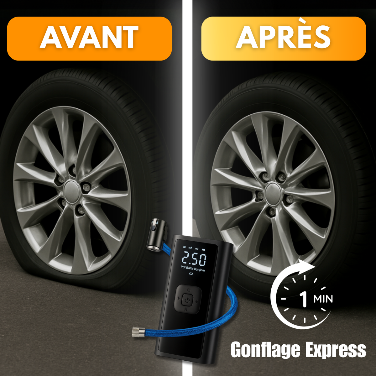 GonfleMax™ – Compresseur d’Air Portable Rechargeable