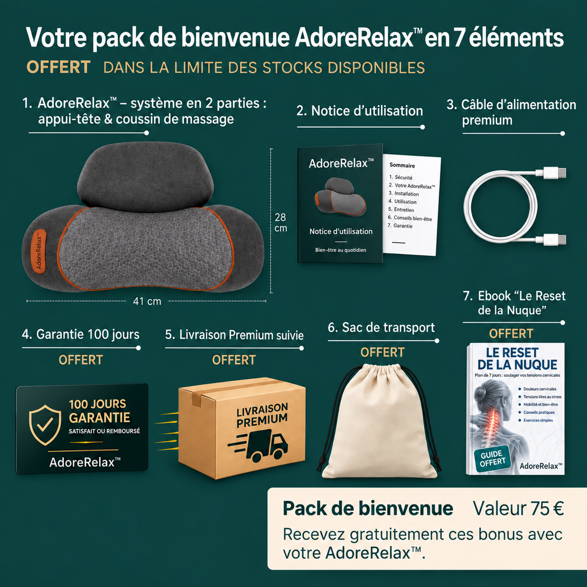 AdoreRelax™ Appareil de massage 3-en-1