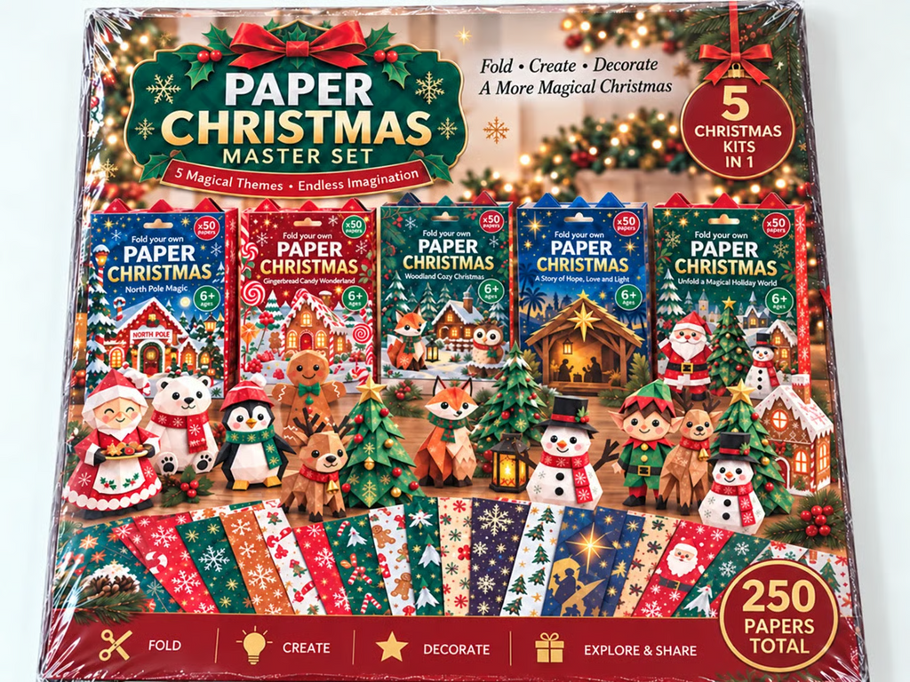 PapierFéerie™ – Kit Créatif de Noël en Papier à Plier
