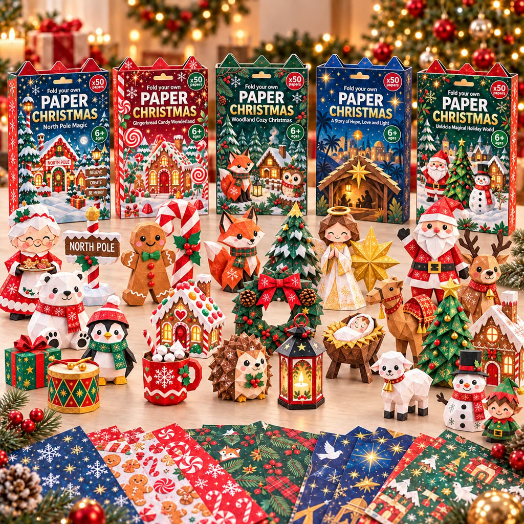 PapierFéerie™ – Kit Créatif de Noël en Papier à Plier