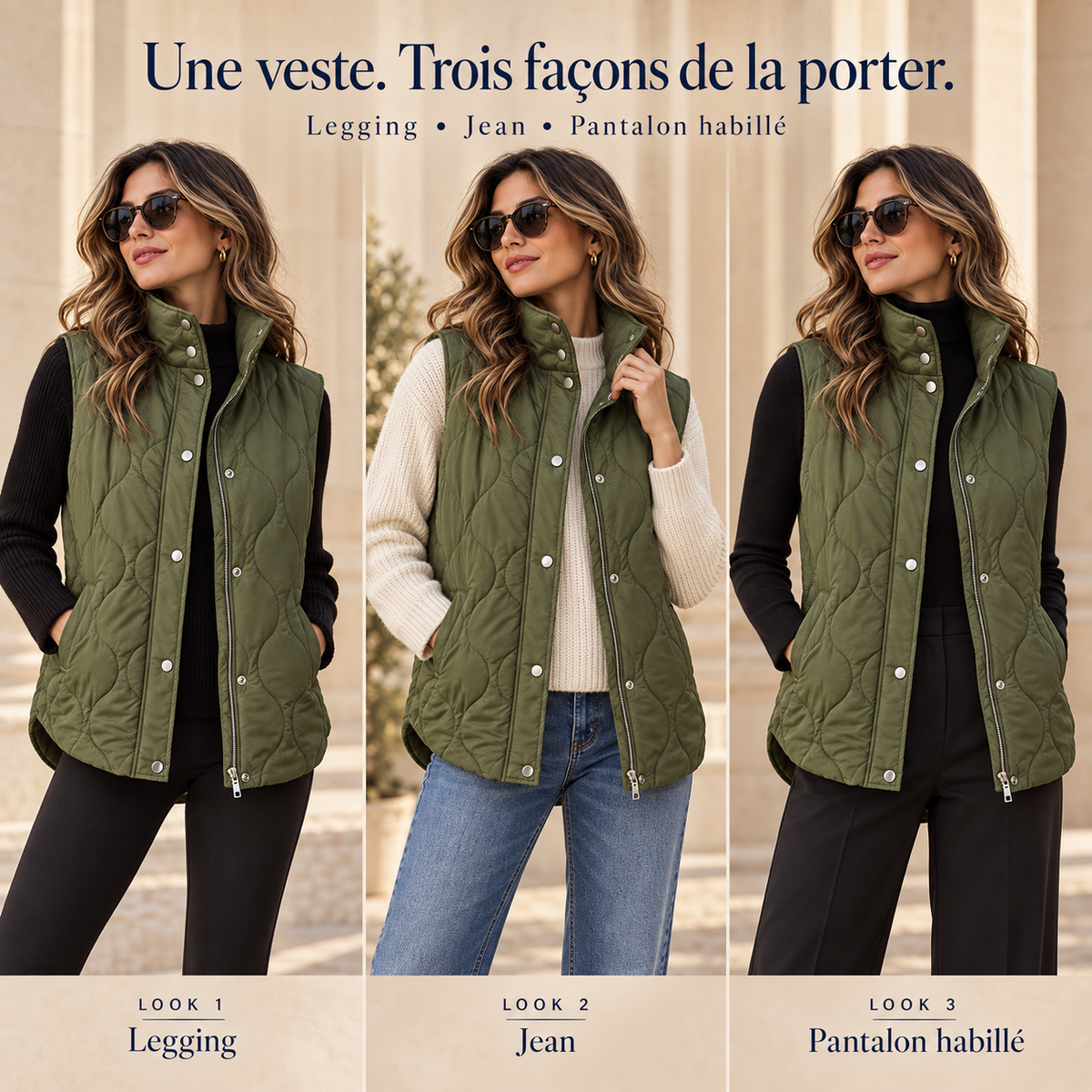 Élancia™ – Gilet Matelassé Sans Manches pour Femme