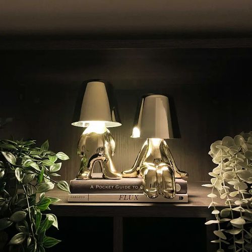 PenseurLume™ – Lampe de Table LED Sans Fil au Design Sculptural