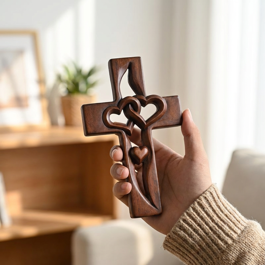 Dernier Jour -50% | EternalFaith™ Décoration murale en forme de croix avec cœur