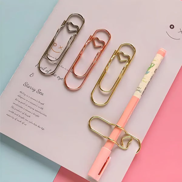 Dernier Jour -50% | CharmClip™ Clips stylés en forme de cœur pour stylos (6 pièces)