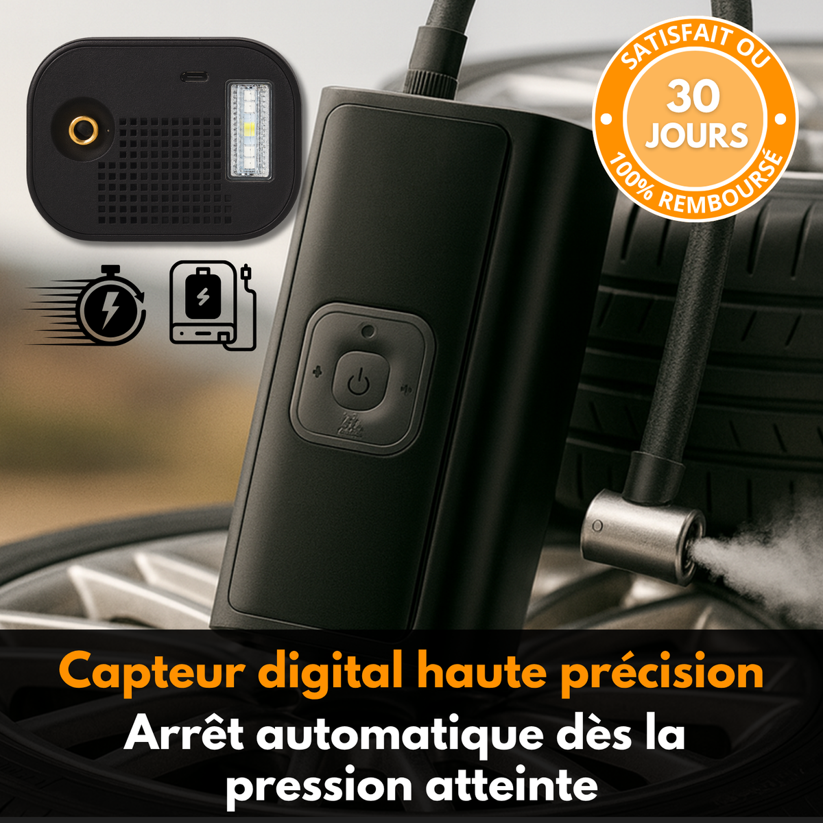 GonfleMax™ – Compresseur d’Air Portable Rechargeable