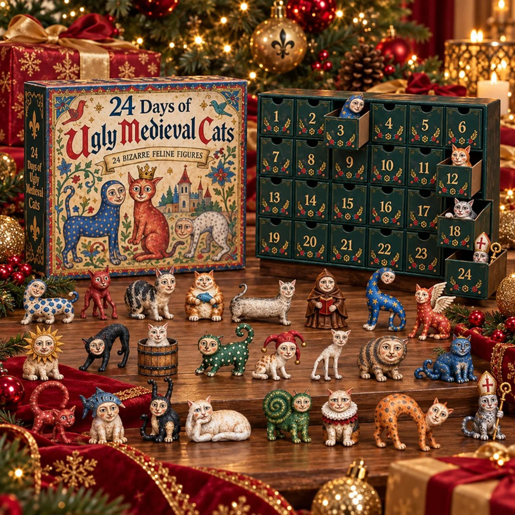 ChatsMédiévaux™ – Calendrier de l’Avent avec 24 Figurines de Chats Fantaisie