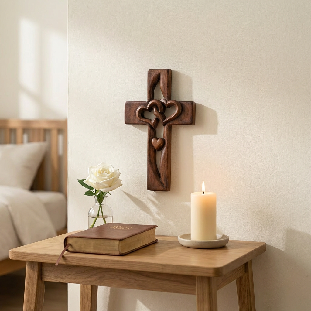 Dernier Jour -50% | EternalFaith™ Décoration murale en forme de croix avec cœur