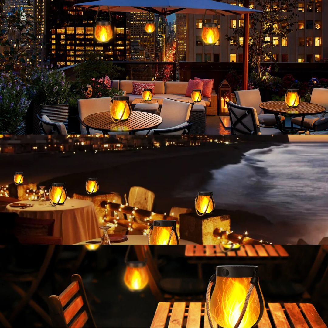 Lanterne Solaire FlameLight – Ambiance chaleureuse au jardin