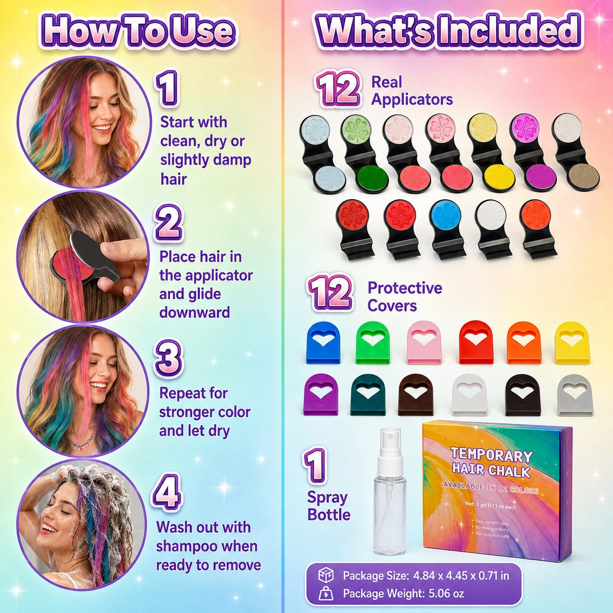 CouleurMèche™ – Kit de Craies Colorantes Temporaires pour Cheveux