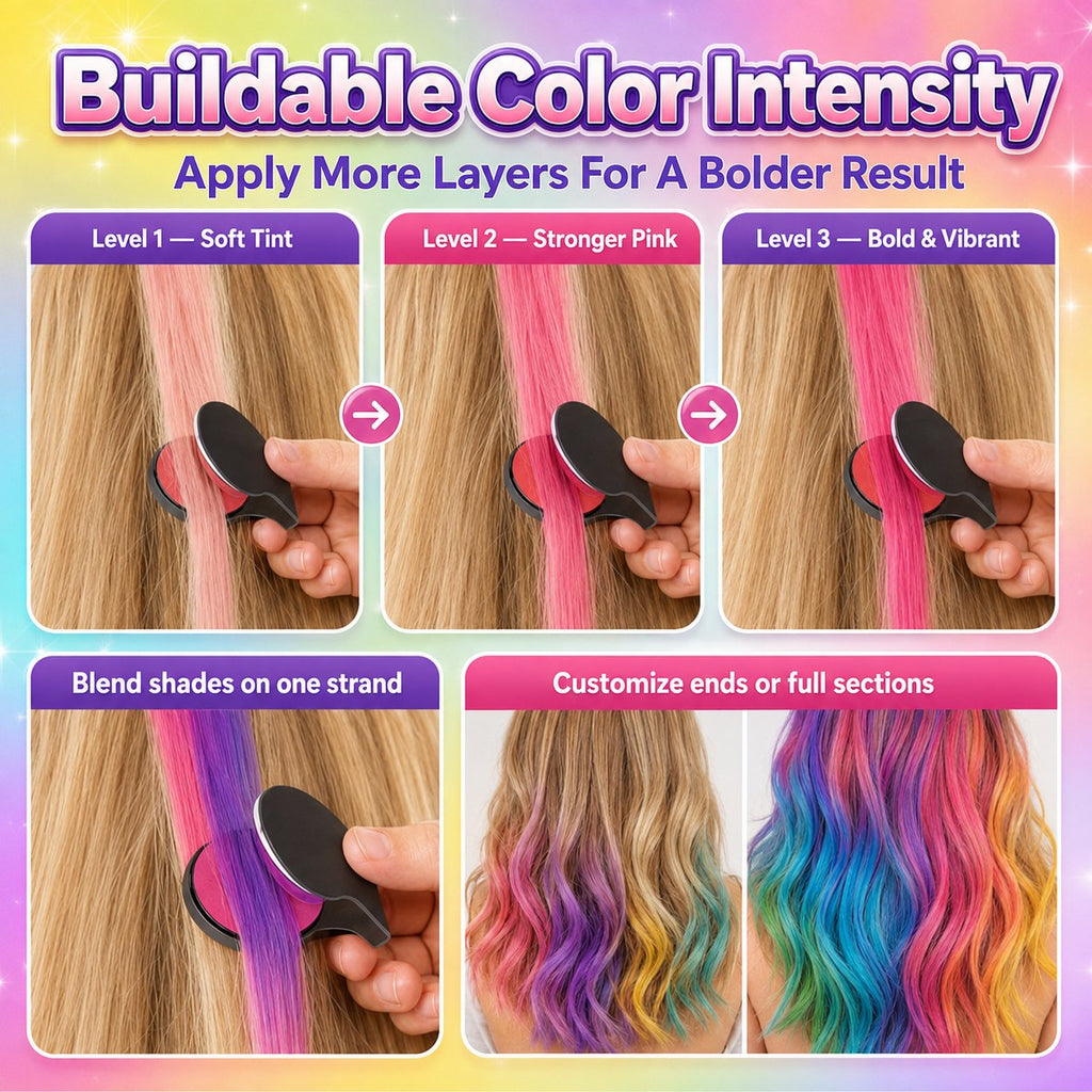 CouleurMèche™ – Kit de Craies Colorantes Temporaires pour Cheveux