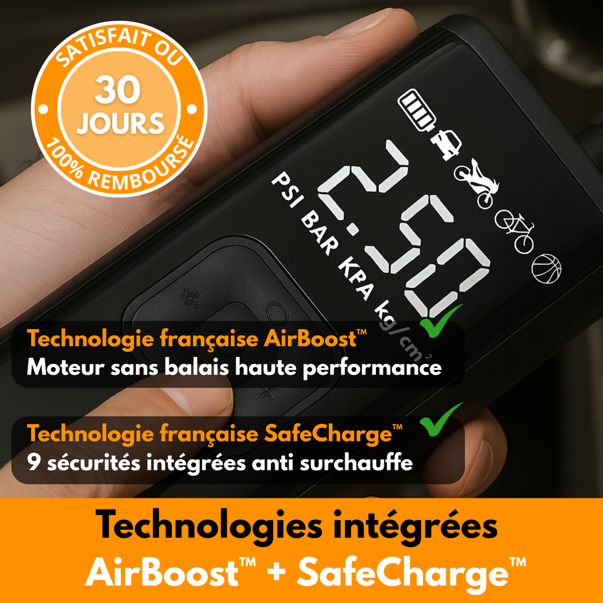 GonfleMax™ – Compresseur d’Air Portable Rechargeable