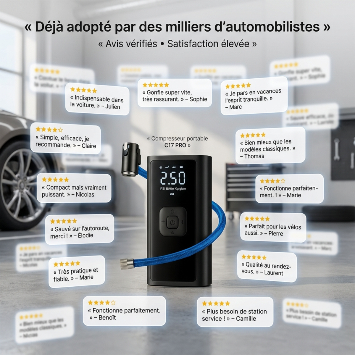 GonfleMax™ – Compresseur d’Air Portable Rechargeable