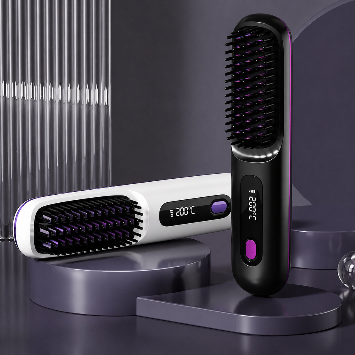 Lissora™ – Brosse Lissante Sans Fil | Retouches Rapides & Cheveux Sans Frisottis