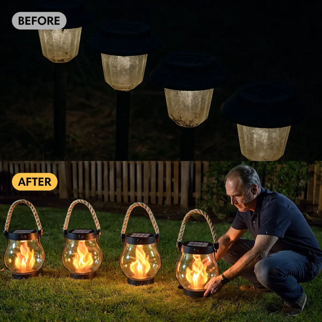 SoleilFlamme™ – Lampe Solaire Décorative Effet Flamme