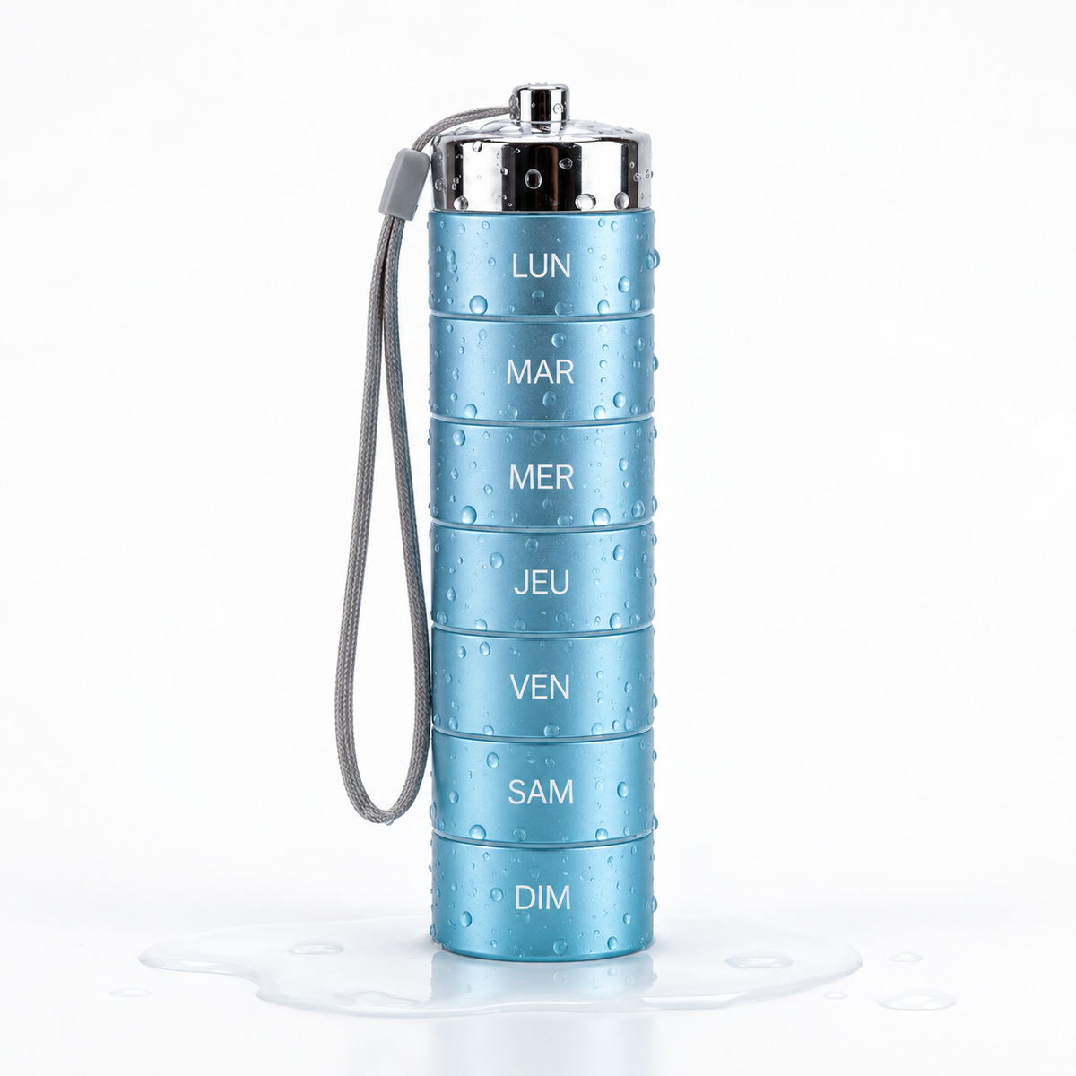 Pilloria™ – Pilulier Semainier Compact en Métal