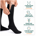 JambesConfort™ – Bas de Compression à Fermeture Éclair pour un Maintien Confortable