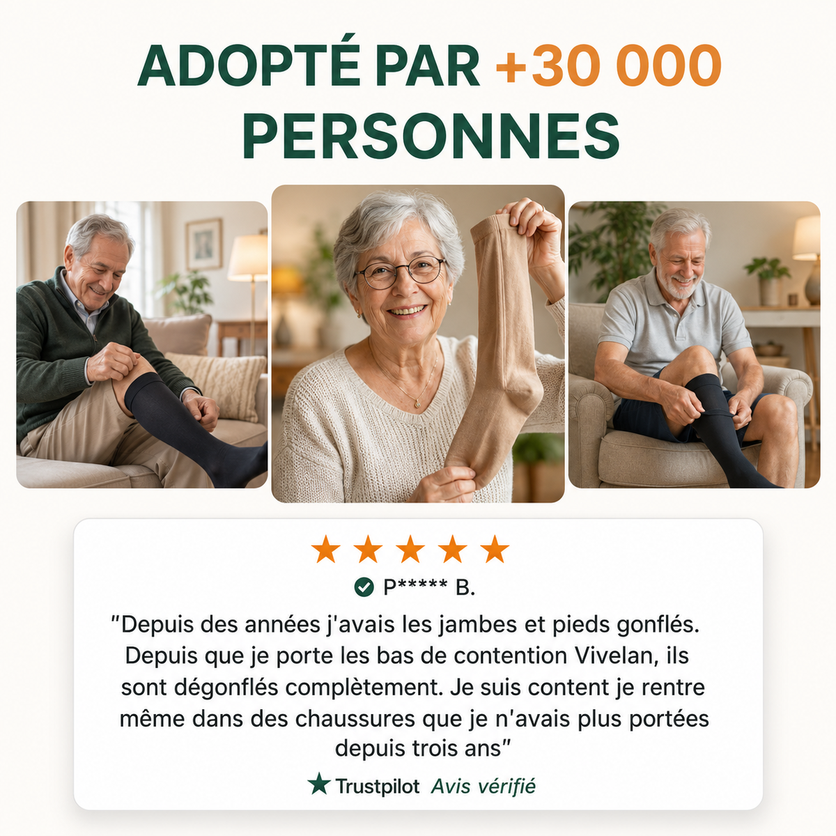 JambesConfort™ – Bas de Compression à Fermeture Éclair pour un Maintien Confortable