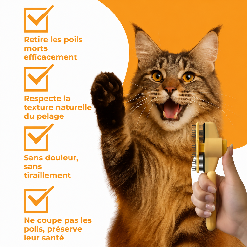 PoilZen™ – Brosse Attrape-Poils pour Animaux