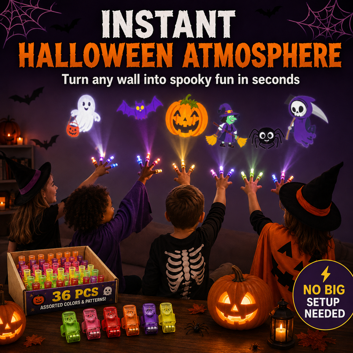 SpookLite™ Projecteur Halloween à Doigt | Mini-Projections Effrayantes pour des Fêtes Magiques