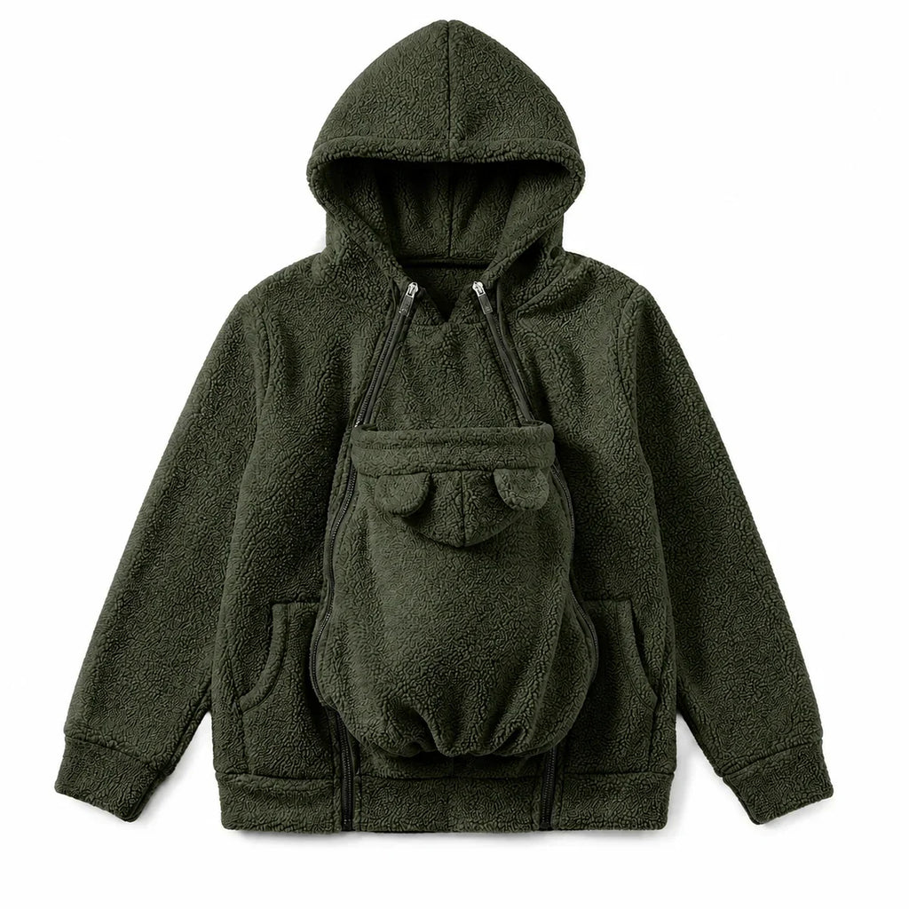 BébéDouillet™ – Sweat à Capuche Chaud avec Poche Câline pour Bébé