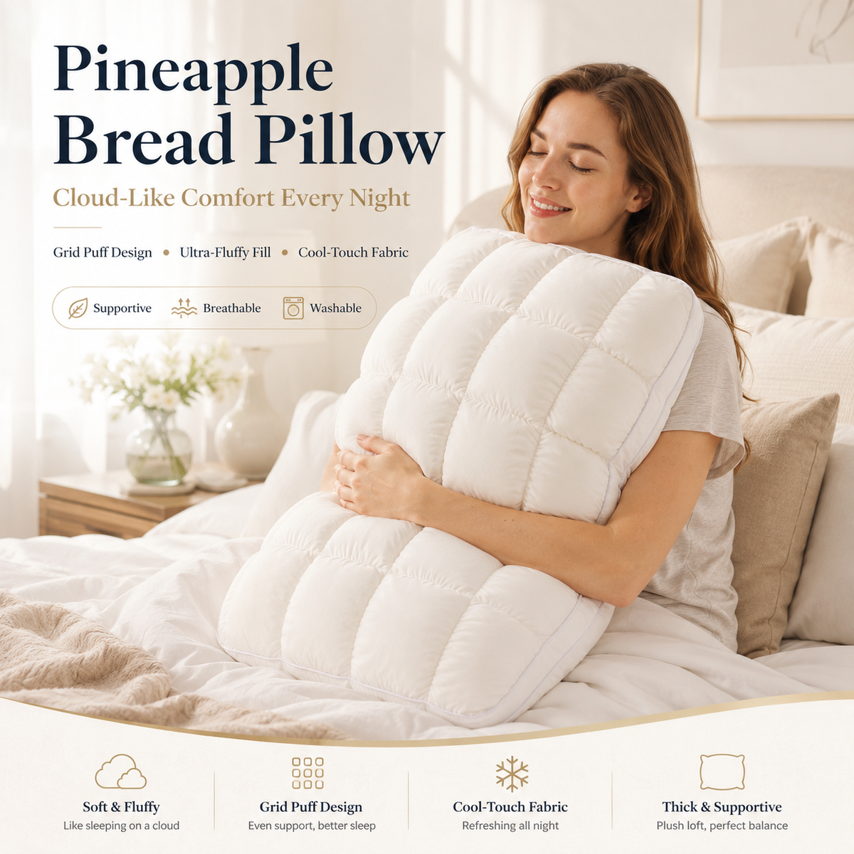 Nuvéa™ Oreiller Orthopédique Premium – Confort Moelleux & Soutien Ergonomique