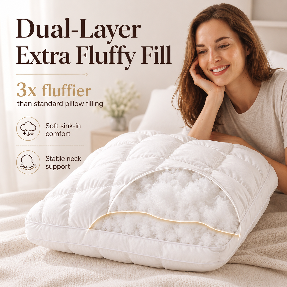 Nuvéa™ Oreiller Orthopédique Premium – Confort Moelleux & Soutien Ergonomique