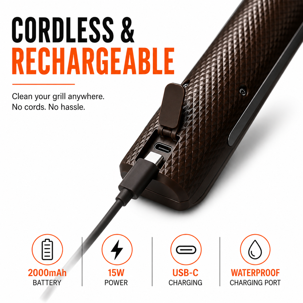 GrilleÉclat™ – Nettoyeur Électrique Rotatif pour Barbecue