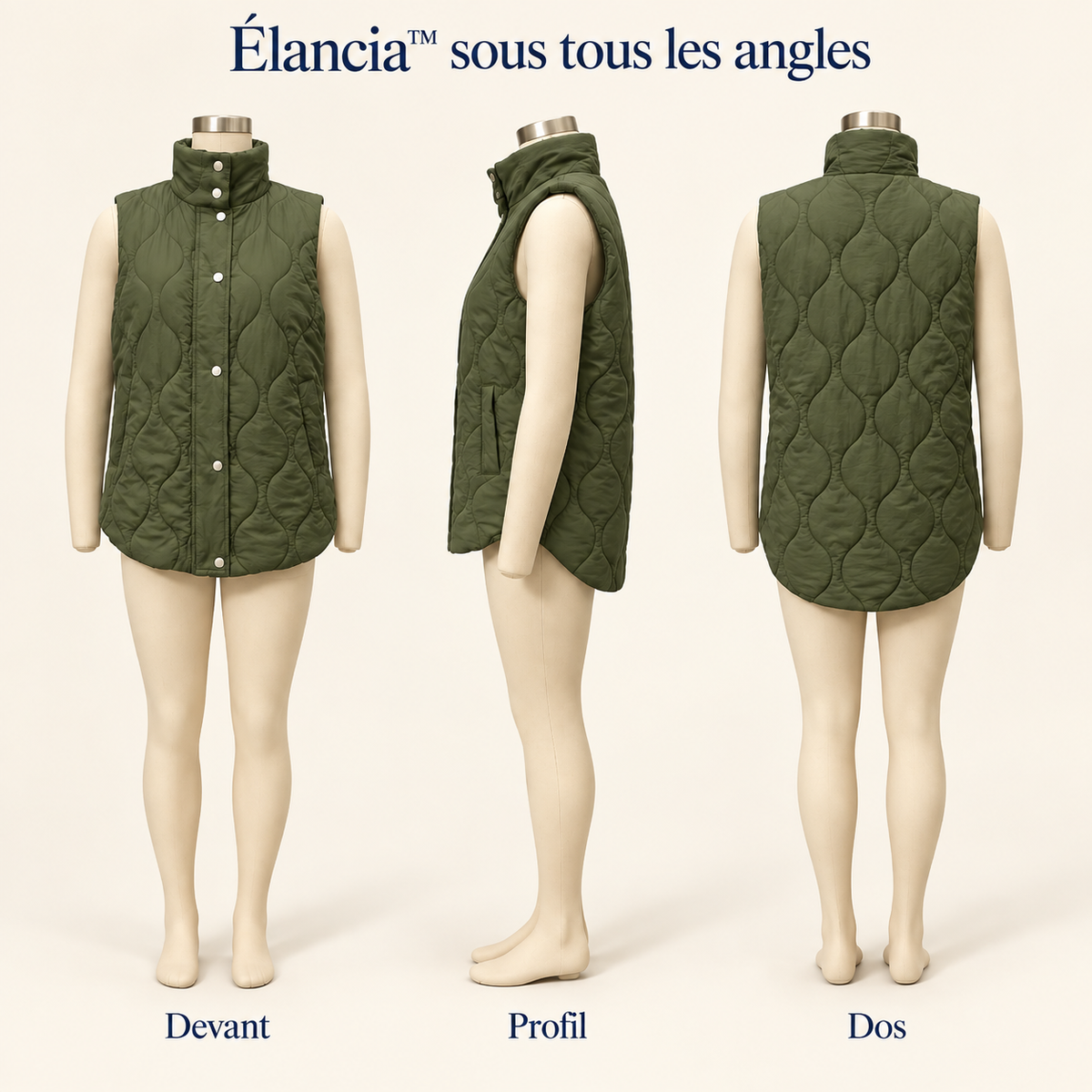 Élancia™ – Gilet Matelassé Sans Manches pour Femme