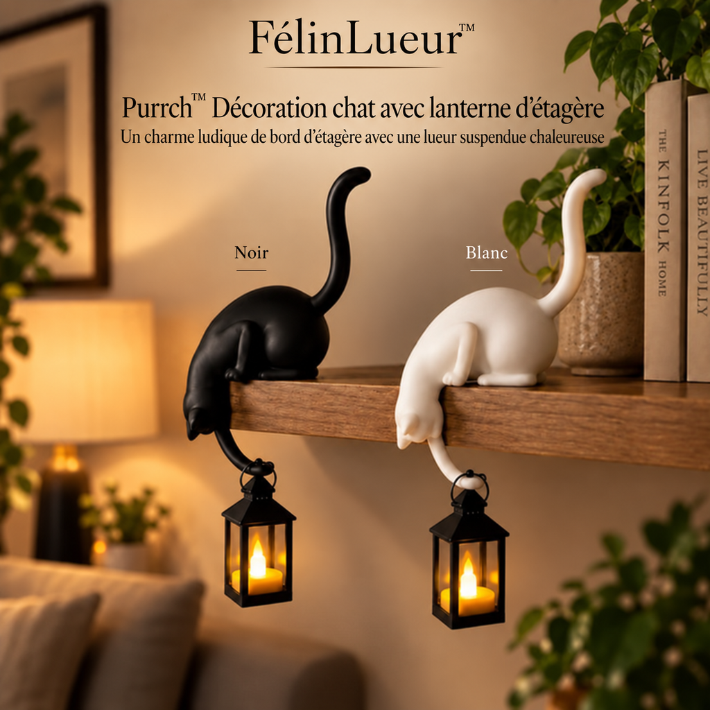 FélinLueur™ – Chat Décoratif avec Lanterne Lumineuse