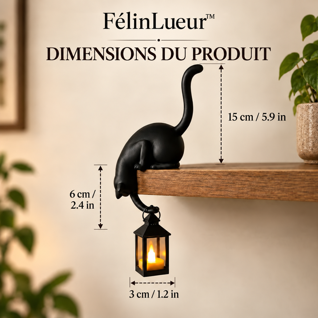 FélinLueur™ – Chat Décoratif avec Lanterne Lumineuse