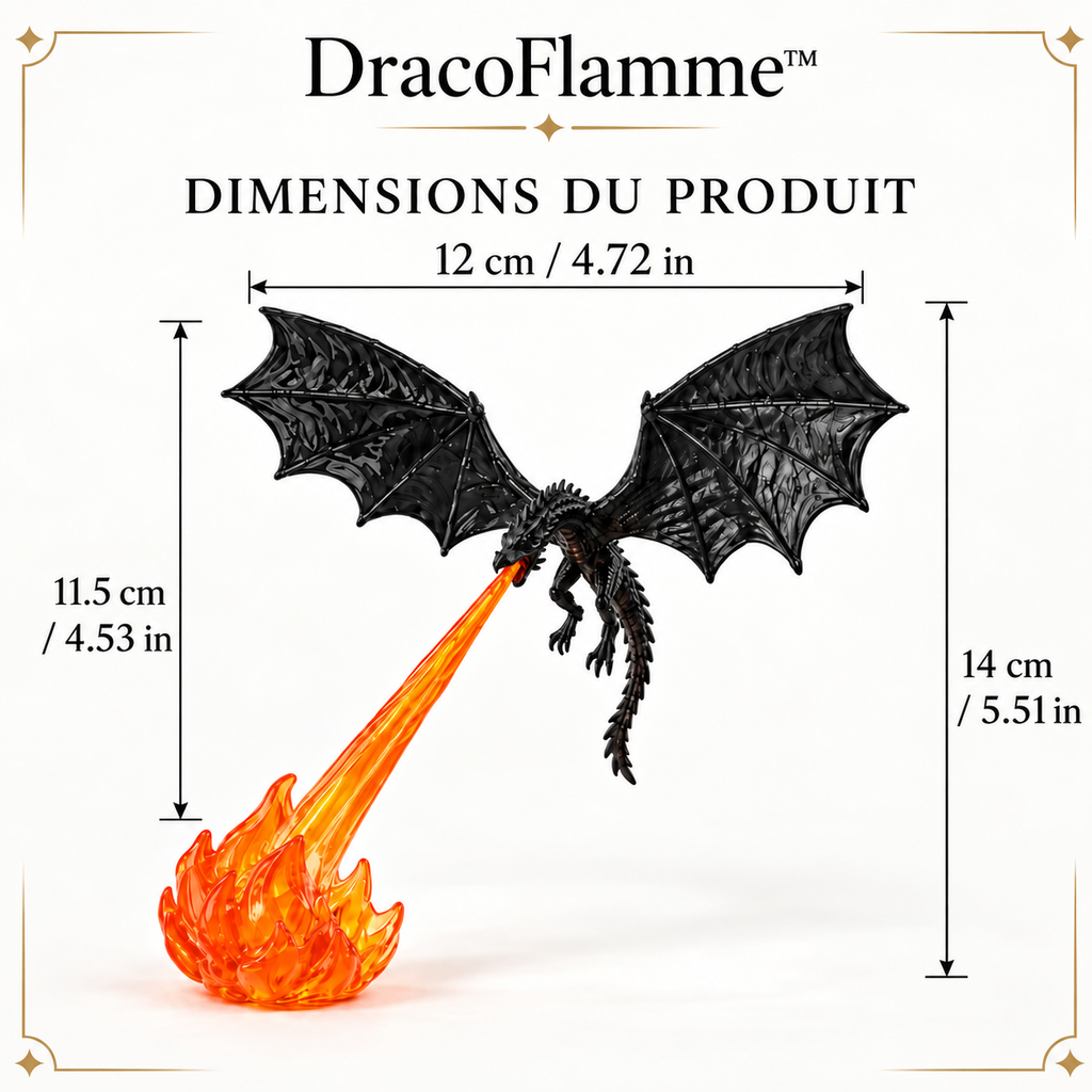 DracoFlamme™ – Dragon Décoratif LED Cracheur de Flamme
