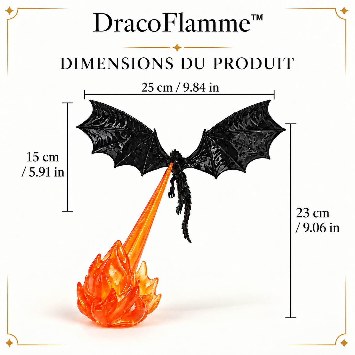 DracoFlamme™ – Dragon Décoratif LED Cracheur de Flamme