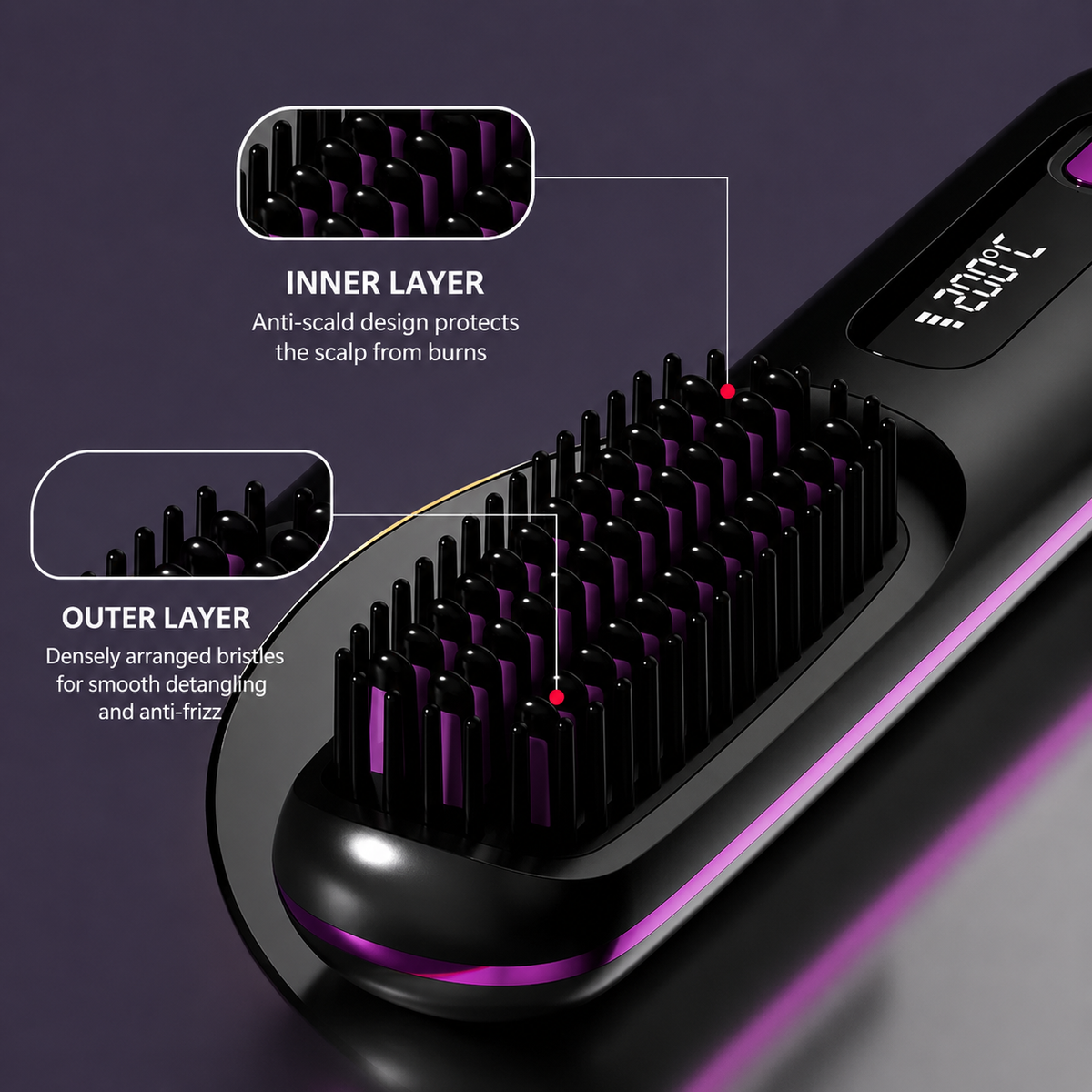 Lissora™ – Brosse Lissante Sans Fil | Retouches Rapides & Cheveux Sans Frisottis