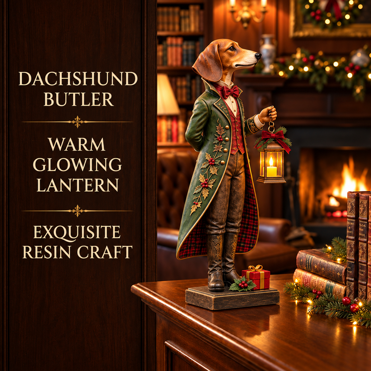 NoëlDandy™ – Teckel Décoratif avec Lanterne Lumineuse
