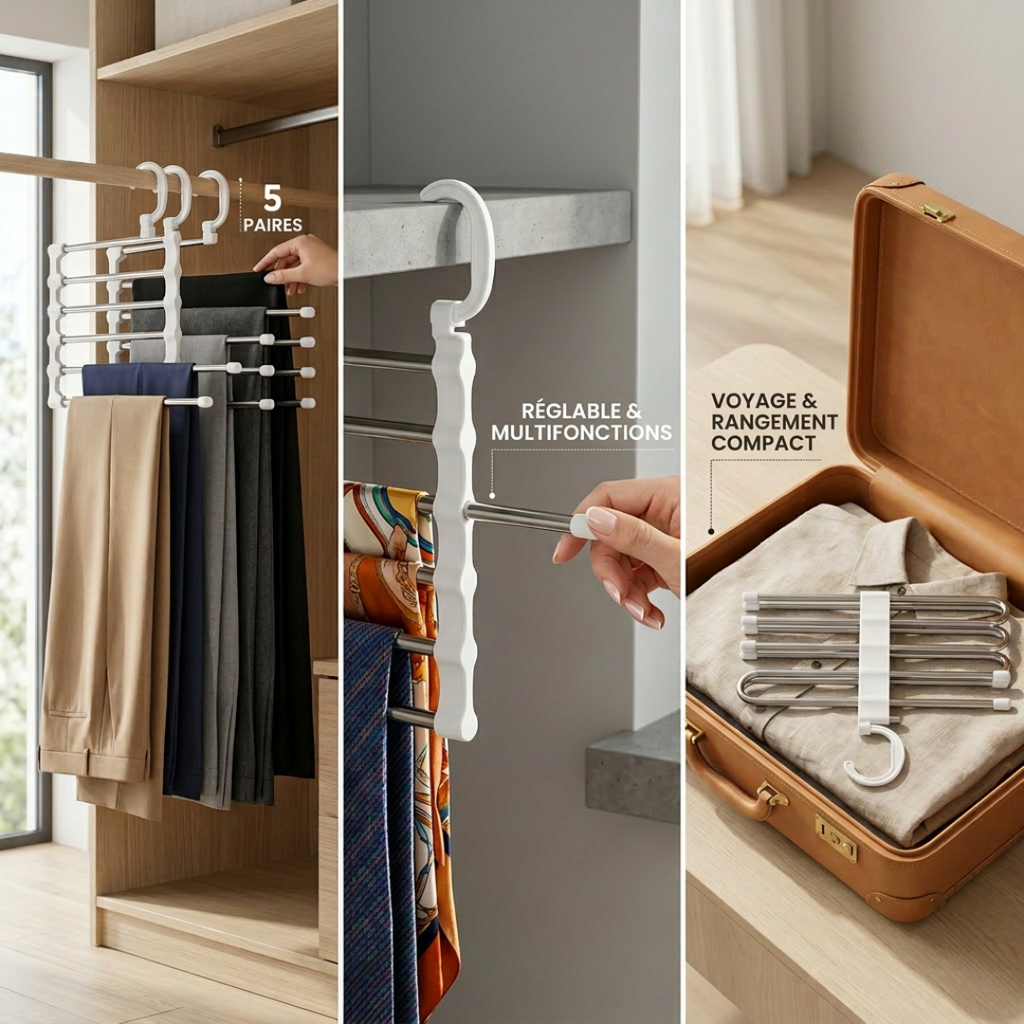 2+2 GRATUIT | SmartHang™ Porte-Pantalons Multifonction