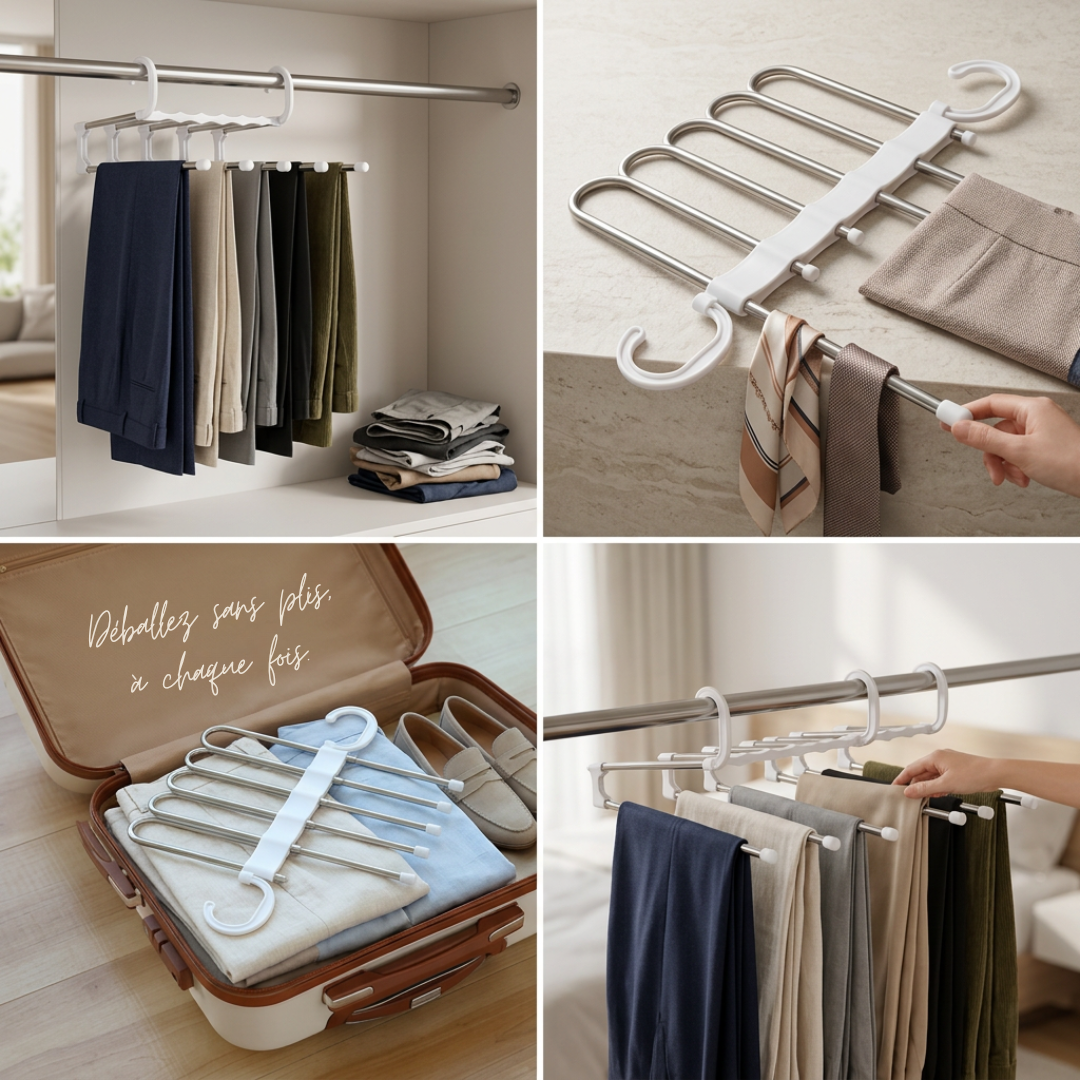 2+2 GRATUIT | SmartHang™ Porte-Pantalons Multifonction