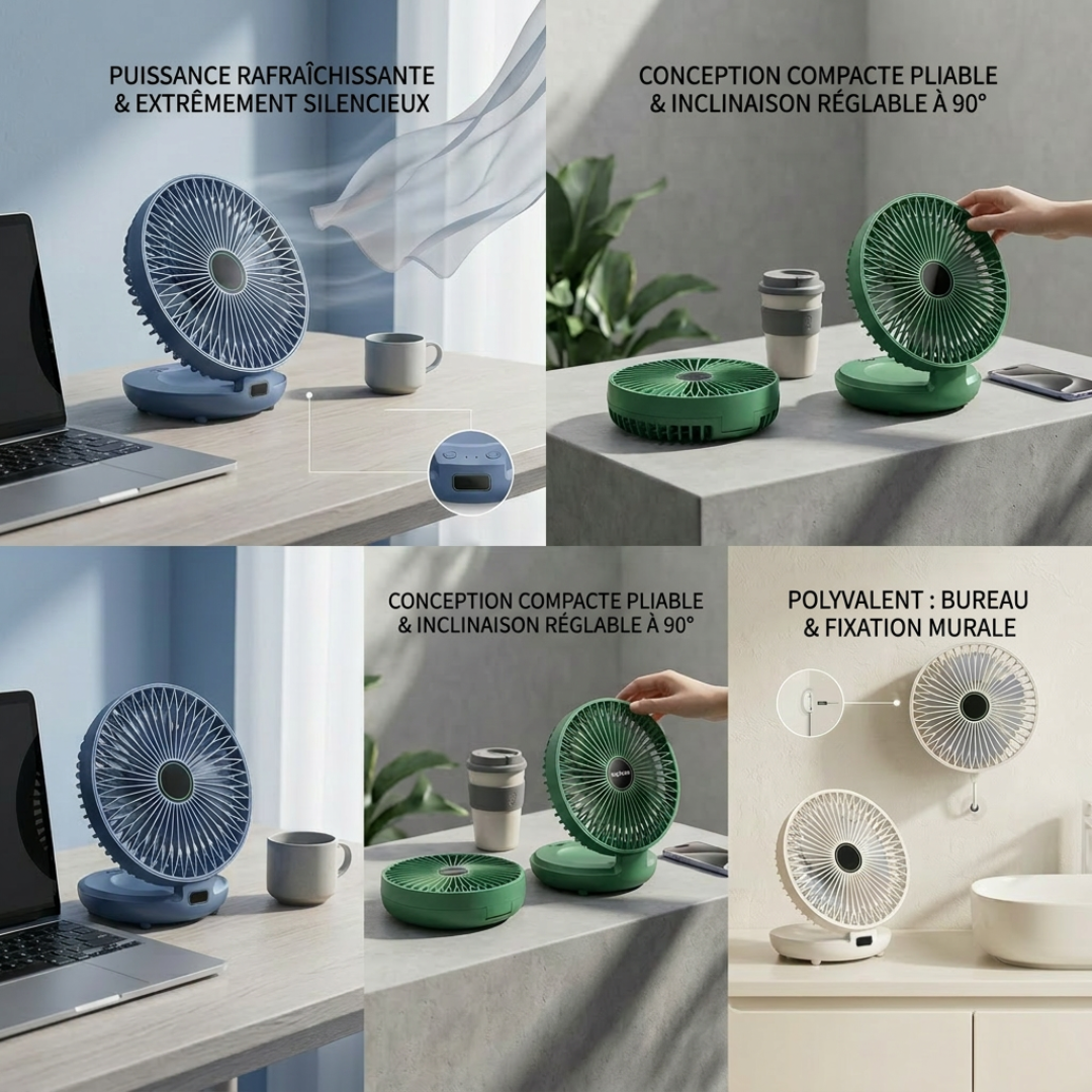 Dernier Jour -50% | CoolFold™ Ventilateur mural portable