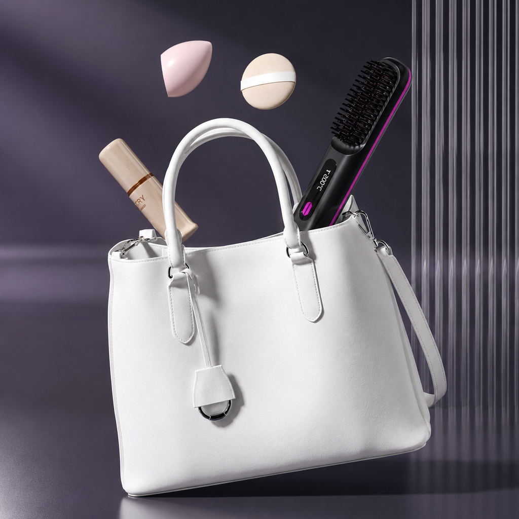 Lissora™ – Brosse Lissante Sans Fil | Retouches Rapides & Cheveux Sans Frisottis