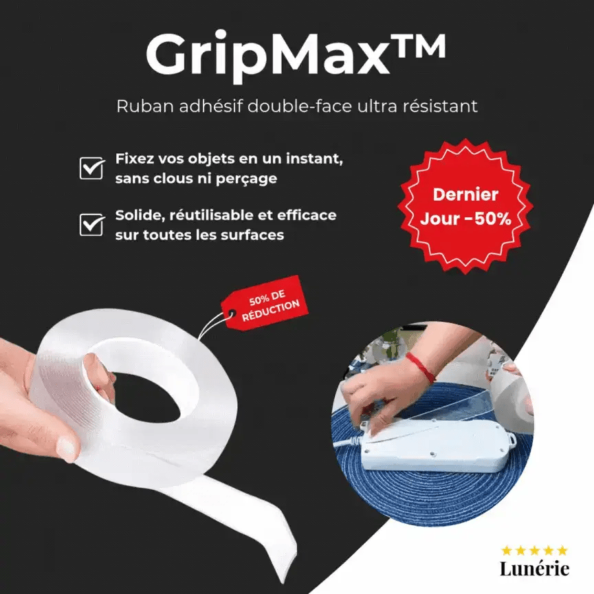 Dernier Jour -50% | GripMax™ Ruban adhésif double-face ultra résistant